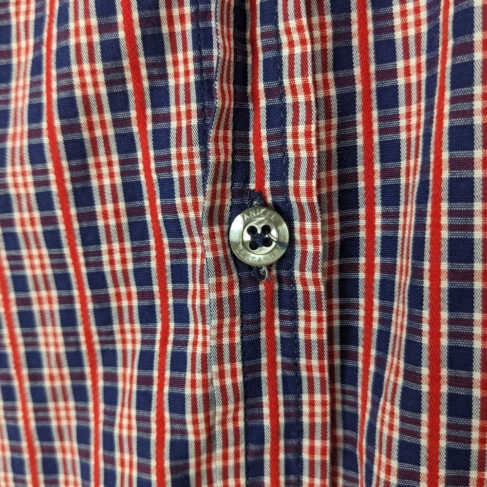 DANIELE ALESSANDRINI Plaid Short Sleeve Shirt Size 16 - Picture 5 of 10